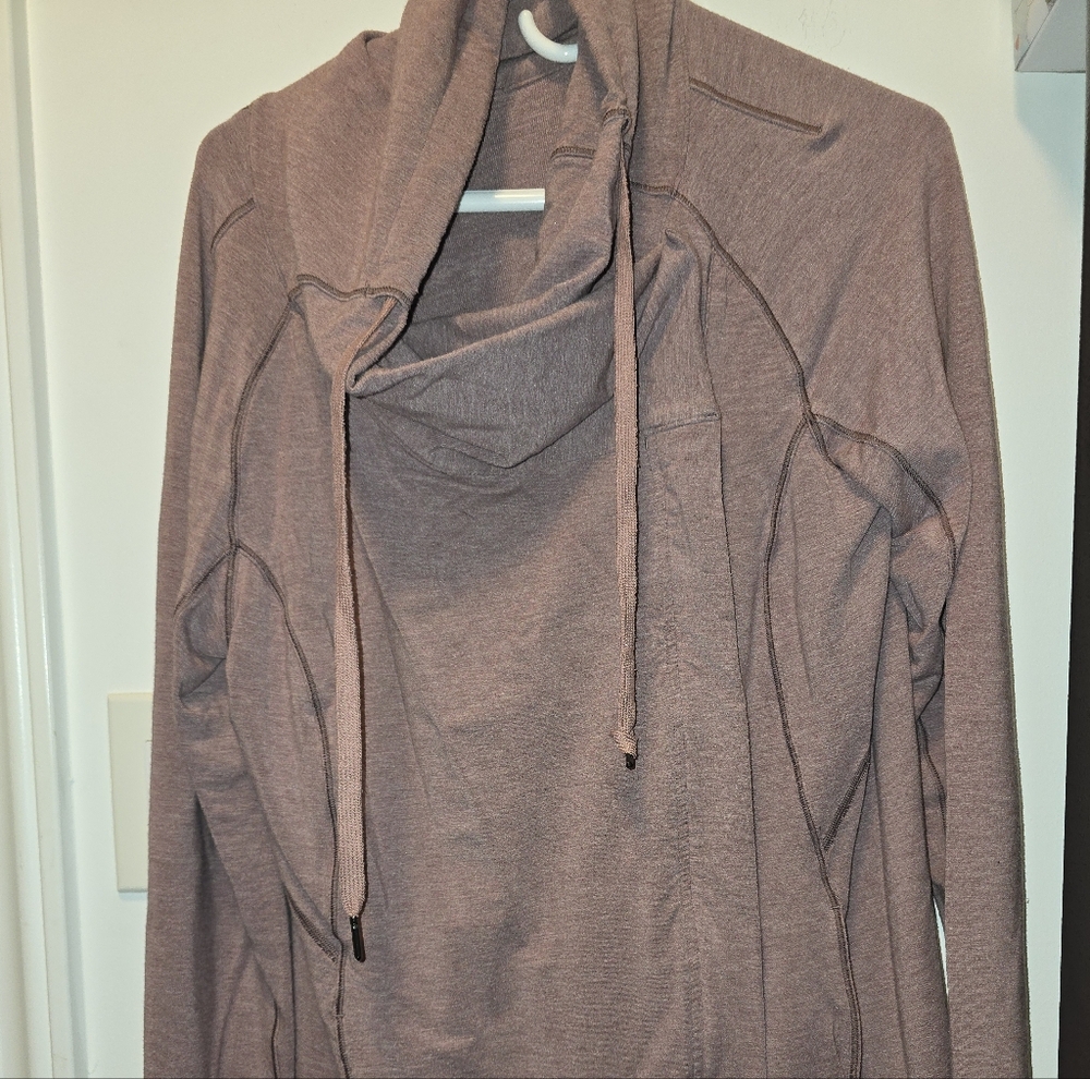 Lululemon Coast Easy Wrap Jacket Heathered Misty Merlot Women's 10 Excellent EUC